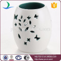 Hollow out pattern white ceramic tealight holder